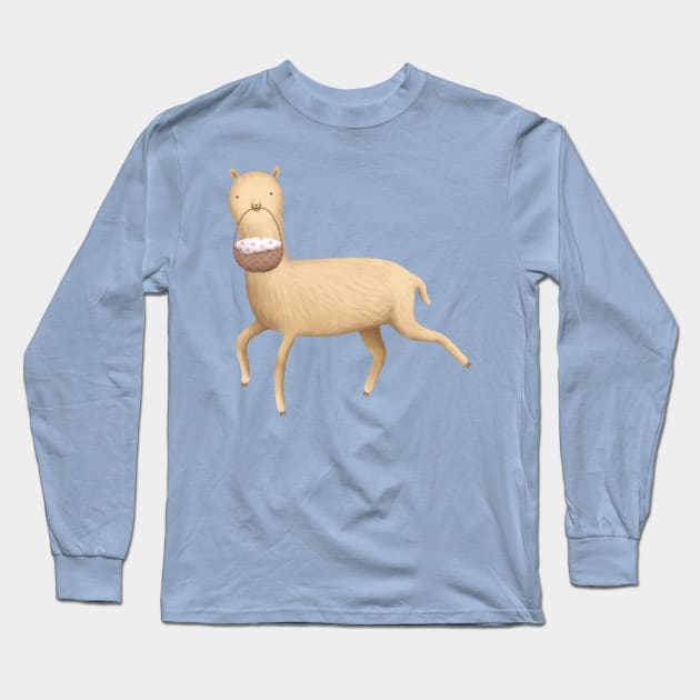 Alpaca Lunch Long Sleeve T-Shirt by Sophie Corrigan